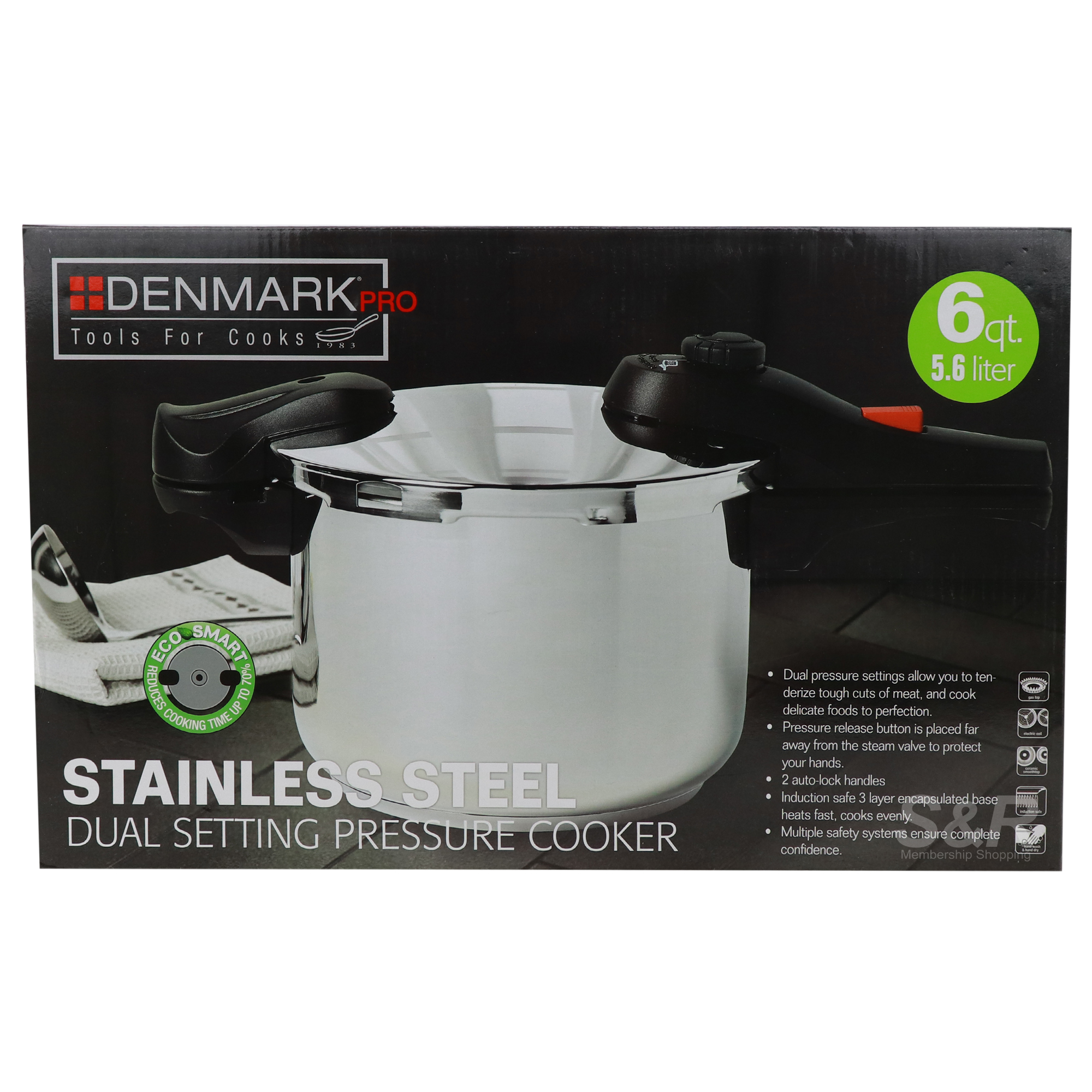 Denmark Stainless Steel Dual Setting Pressure Cooker 1pc Denmark Stainless Steel Dual Setting Pressure Cooker 1pc